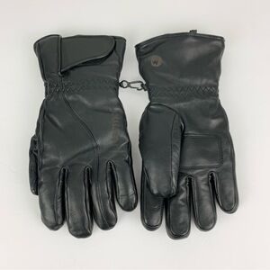 Marmot Leather Black Winter Gloves Womans Large